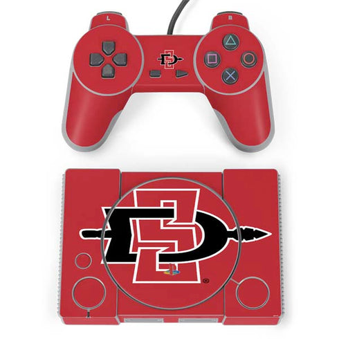 San Diego State University Aztecs Red Logo PlayStation Classic Bundle Skin